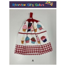 Crochet Top Hand Towel / Tea Towel - Cupcakes Crochet Top Hand Towel / Tea Towel - Cupcakes